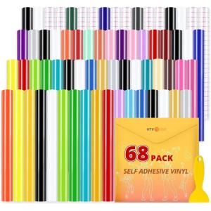 imageHTVRONT Permanent Vinyl for Cutting Machine100 Pack 12 quotx12 Adhesive Vinyl Sheets Set 90 Sheets Permanent Bundle ampamp 10 Transfer Tape for Projects and CraftingMulticolored3