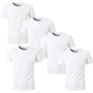 imageHTVRONT Polyester Sublimation TShirts 5 Pack White Blank Crew Neck Short Sleeve TShirt Suitable for SublimationWhite