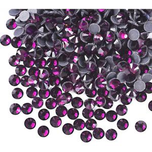 imageHTVRONT Rhinestones for Crafting  1440pcs SS16 Hotfix Rhinestones for Clothes Bright Color ampamp Shining Flatback Rhinestones Suitable for Crafts Decoration and Handicraft 3739mmPurple