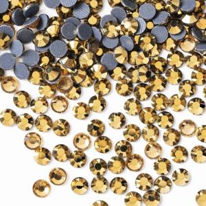 imageHTVRONT Rhinestones for Crafting  1440pcs SS16 Hotfix Rhinestones for Clothes Bright Color ampamp Shining Flatback Rhinestones Suitable for Crafts Decoration and Handicraft 3739mmGold