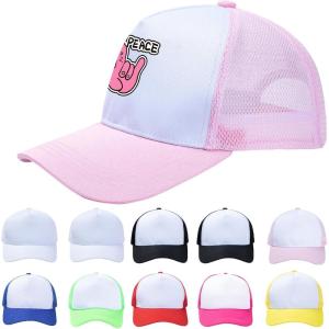 imageHTVRONT Sublimation Blank Trucker Hats 10PCS  Polyester Sublimation Hats Women and Men for HTV Vinly Sublimation Embroidery 3D Embroidery  Funny Trucker Hats Breathable Mesh for Parties Travel