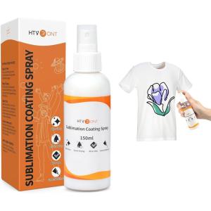 imageHTVRONT Sublimation Coating Spary for Cotton Shirts 150ml Sublimation Spray for All Fabric Canvas Carton Pillow Sublimation Spray Quick Dry ampamp High Gloss Vibrant Color ampamp Strong Adhesion