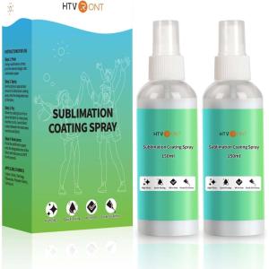 imageHTVRONT Sublimation Coating Spary for Cotton Shirts 2x150ml Sublimation Spray for All Fabric Canvas Carton Pillow Sublimation Spray Quick Dry ampamp High Gloss Vibrant Color ampamp Strong Adhesion