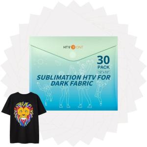 imageHTVRONT Sublimation HTV for Dark FabricLight Fabric 30 Pack  12  10 Matte Sublimation Vinyl  Sublimation Blanks for Sublimation ShirtsHatPillowBagDark Fabric