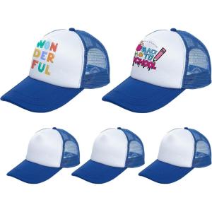 imageHTVRONT Sublimation Hats Trucker Hat 5PCS Red  Custom Trucker Hat Sponge for HTV Vinly Sublimation EmbroideryBlue