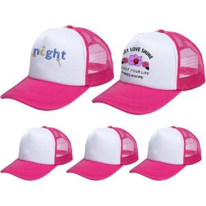 imageHTVRONT Sublimation Hats Trucker Hat 5PCS Red  Custom Trucker Hat Sponge for HTV Vinly Sublimation EmbroideryRed