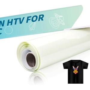 imageHTVRONT Sublimation Vinyl for LightColored Shirts  12quot X 10FT Matte Clear HTV Vinyl for Sublimaion  Wash Durable Clear Dye Sub HTV for Cotton FabriDarkGlossy