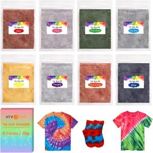 imageHTVRONT Tie Dye Powder  8 Colors 160g56oz Tie Dye Refill Powder Packets NonToxic Tye Dye for Kids Adults Shirts Clothing Group Festival Designs