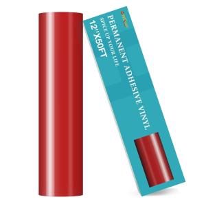 imageHTVRONT Transfer Tape for Vinyl  6quot x 50 FT Blue Alignment Grid Clear Transfer Paper  Application Vinyl Transfer Tape Roll for Self Adhesive Vinyl for Signs Stickers Decals Walls Doors ampamp WindowsGlossy Red