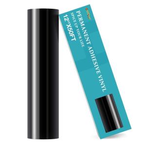 imageHTVRONT Transfer Tape for Vinyl  6quot x 50 FT Blue Alignment Grid Clear Transfer Paper  Application Vinyl Transfer Tape Roll for Self Adhesive Vinyl for Signs Stickers Decals Walls Doors ampamp WindowsGlossy Black