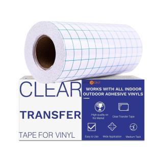 imageHTVRONT Transfer Tape for Vinyl  6quot x 50 FT Blue Alignment Grid Clear Transfer Paper  Application Vinyl Transfer Tape Roll for Self Adhesive Vinyl for Signs Stickers Decals Walls Doors ampamp WindowsBlue