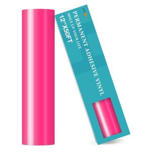 imageHTVRONT Transfer Tape for Vinyl  6quot x 50 FT Blue Alignment Grid Clear Transfer Paper  Application Vinyl Transfer Tape Roll for Self Adhesive Vinyl for Signs Stickers Decals Walls Doors ampamp WindowsNeon Pink