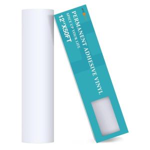 imageHTVRONT Transfer Tape for Vinyl  6quot x 50 FT Blue Alignment Grid Clear Transfer Paper  Application Vinyl Transfer Tape Roll for Self Adhesive Vinyl for Signs Stickers Decals Walls Doors ampamp WindowsMatte White