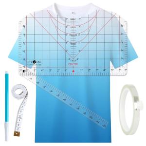 imageHTVRONT Tshirt Ruler Guide for Vinyl Alignment  Transparent PVC Tshirt Measurement Tool for Heat Press in HTV Vinyl AllinONE T Shirt Ruler to Center Design and Craft SewingBBlack