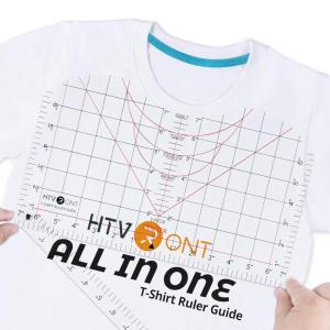 imageHTVRONT Tshirt Ruler Guide for Vinyl Alignment  Transparent PVC Tshirt Measurement Tool for Heat Press in HTV Vinyl AllinONE T Shirt Ruler to Center Design and Craft SewingABlack