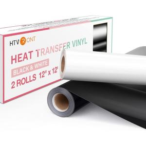 imageHTVRONT White HTV Heat Transfer Vinyl  12quot x 120ft White Iron on Vinyl for Shirts HTV Vinyl Roll for All Cutter Machine Easy to Cut ampamp Weed for Heat Transfer Vinyl Design120ftWhite and Black