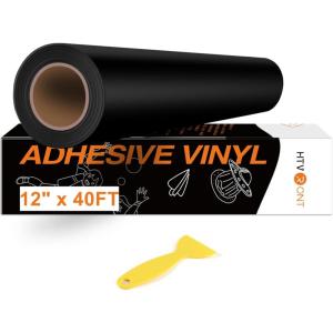 imageHTVRONT White Permanent Vinyl 12 Pack Glossy White Vinyl for Cutting Machine  10 Permanent Sheets 12quot x 12quotampamp 2 Transfer Tape Sheets for Party Decoration Sticker Craft Cutter Car Decal GlossyMatte Black