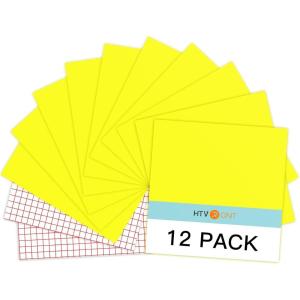 imageHTVRONT White Permanent Vinyl 12 Pack Glossy White Vinyl for Cutting Machine  10 Permanent Sheets 12quot x 12quotampamp 2 Transfer Tape Sheets for Party Decoration Sticker Craft Cutter Car Decal Glossy12 Glossy Lemon Yellow