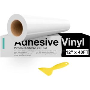 imageHTVRONT White Permanent Vinyl 12 Pack Glossy White Vinyl for Cutting Machine  10 Permanent Sheets 12quot x 12quotampamp 2 Transfer Tape Sheets for Party Decoration Sticker Craft Cutter Car Decal GlossyGlossy White
