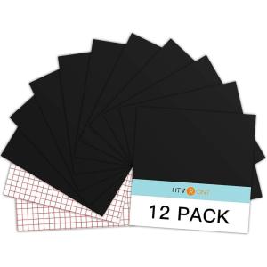 imageHTVRONT White Permanent Vinyl 12 Pack Glossy White Vinyl for Cutting Machine  10 Permanent Sheets 12quot x 12quotampamp 2 Transfer Tape Sheets for Party Decoration Sticker Craft Cutter Car Decal Glossy12 Glossy Black