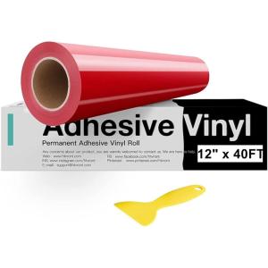 imageHTVRONT White Permanent Vinyl 12 Pack Glossy White Vinyl for Cutting Machine  10 Permanent Sheets 12quot x 12quotampamp 2 Transfer Tape Sheets for Party Decoration Sticker Craft Cutter Car Decal GlossyGlossy Red