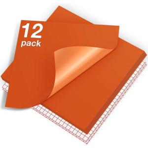 imageHTVRONT White Permanent Vinyl 12 Pack Glossy White Vinyl for Cutting Machine  10 Permanent Sheets 12quot x 12quotampamp 2 Transfer Tape Sheets for Party Decoration Sticker Craft Cutter Car Decal Glossy12 Glossy Orange