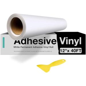 imageHTVRONT White Permanent Vinyl 12 Pack Glossy White Vinyl for Cutting Machine  10 Permanent Sheets 12quot x 12quotampamp 2 Transfer Tape Sheets for Party Decoration Sticker Craft Cutter Car Decal GlossyMatte White