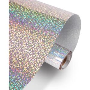 imageHTVRONT White Permanent Vinyl 12quot x 14 FT Adhesive White Vinyl Roll Compatible with Cricut Cutting Machine Silhouette Cameo Cutters Signs Scrapbooking Craft Die Cutters GlossyGlitter Sliver