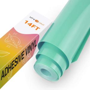 imageHTVRONT White Permanent Vinyl 12quot x 14 FT Adhesive White Vinyl Roll Compatible with Cricut Cutting Machine Silhouette Cameo Cutters Signs Scrapbooking Craft Die Cutters GlossyMint