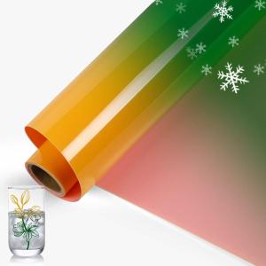 imageHTVRONT White Permanent Vinyl 12quot x 14 FT Adhesive White Vinyl Roll Compatible with Cricut Cutting Machine Silhouette Cameo Cutters Signs Scrapbooking Craft Die Cutters GlossyYellow to Drak Green