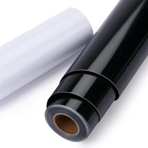 imageHTVRONT White Permanent Vinyl 12quot x 14 FT Adhesive White Vinyl Roll Compatible with Cricut Cutting Machine Silhouette Cameo Cutters Signs Scrapbooking Craft Die Cutters GlossyGlossy Blackwhite