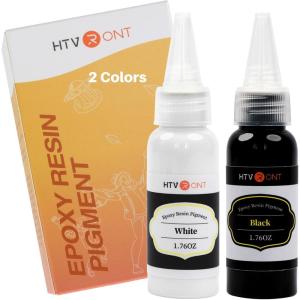 imageHTVRONT White Resin Pigment Paste  176oz50ml Higher Concentrated ampamp Easy to Mix White Epoxy Dye Pigment for Resin Coloring Ocean Waves and Water EffectsBlack  White