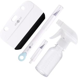imageHTVRONT Window Film Kit  4 Pcs Window Privacy Film Installation Tools Easy to Apply Glass ampamp Car Windows Tint Kit Includes Felt Squeegee Detachable Knife ampamp 1 Extra Blade 100ML Spray BottleWhite Window Film Kit