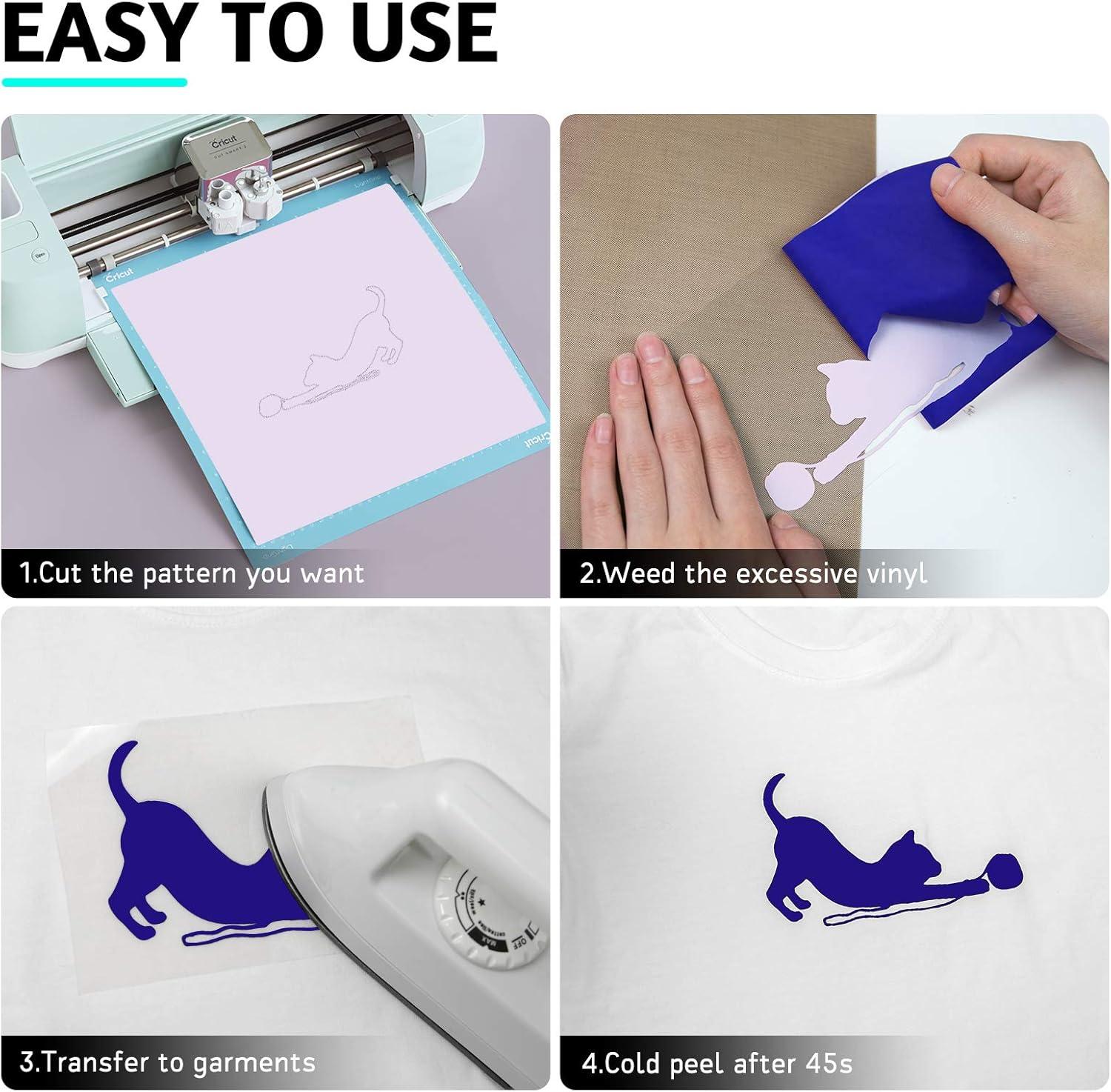imageHTVRONT HTV Heat Transfer Vinyl 13 Pack HTV Vinyl Sheets 12quot x 10quot Iron on Vinyl for T Shirts 10 Assorted Premium Colors Heat Transfer Vinyl for All Cutting MachinesBlue