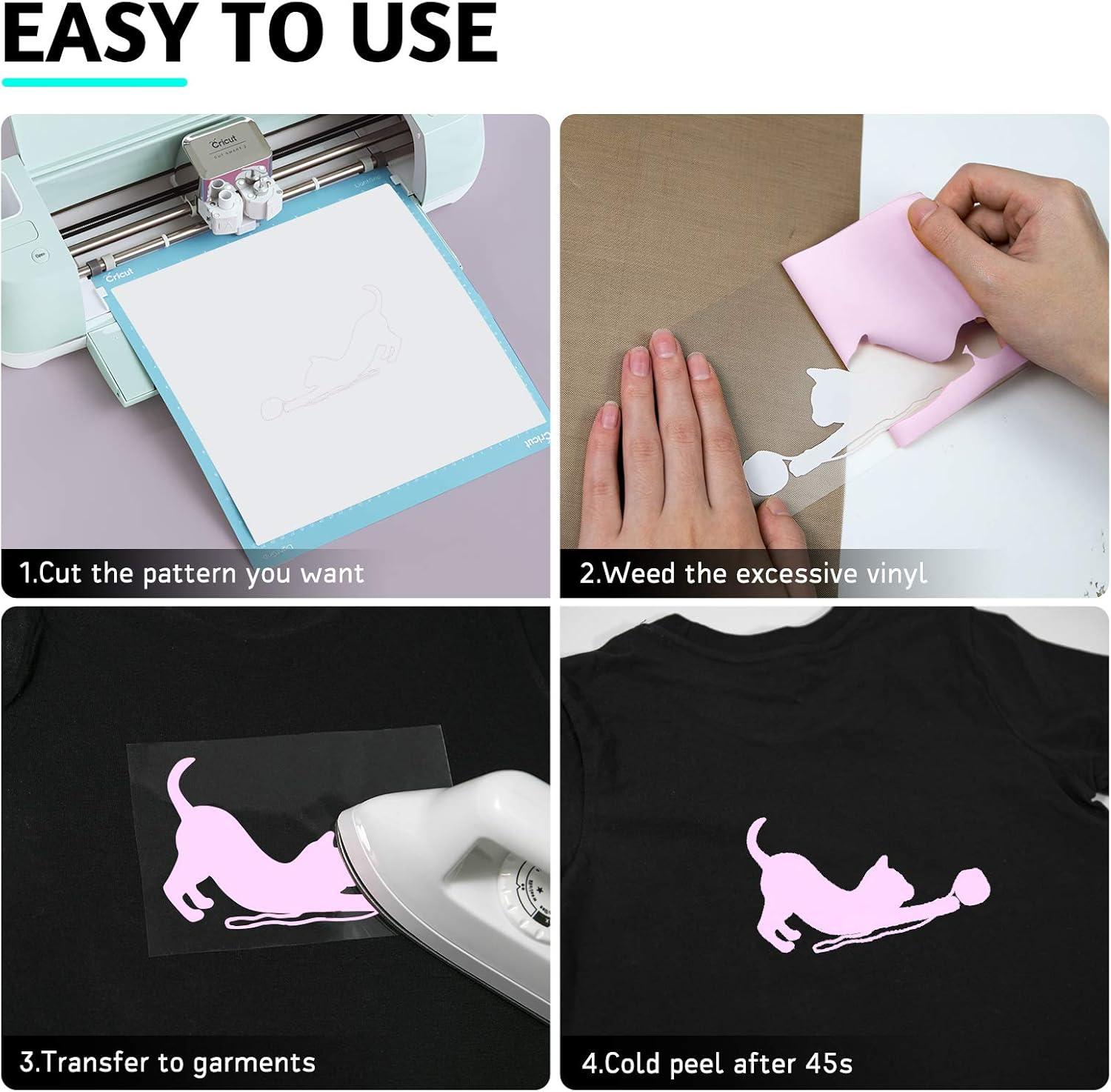 imageHTVRONT HTV Heat Transfer Vinyl 13 Pack HTV Vinyl Sheets 12quot x 10quot Iron on Vinyl for T Shirts 10 Assorted Premium Colors Heat Transfer Vinyl for All Cutting MachinesPink