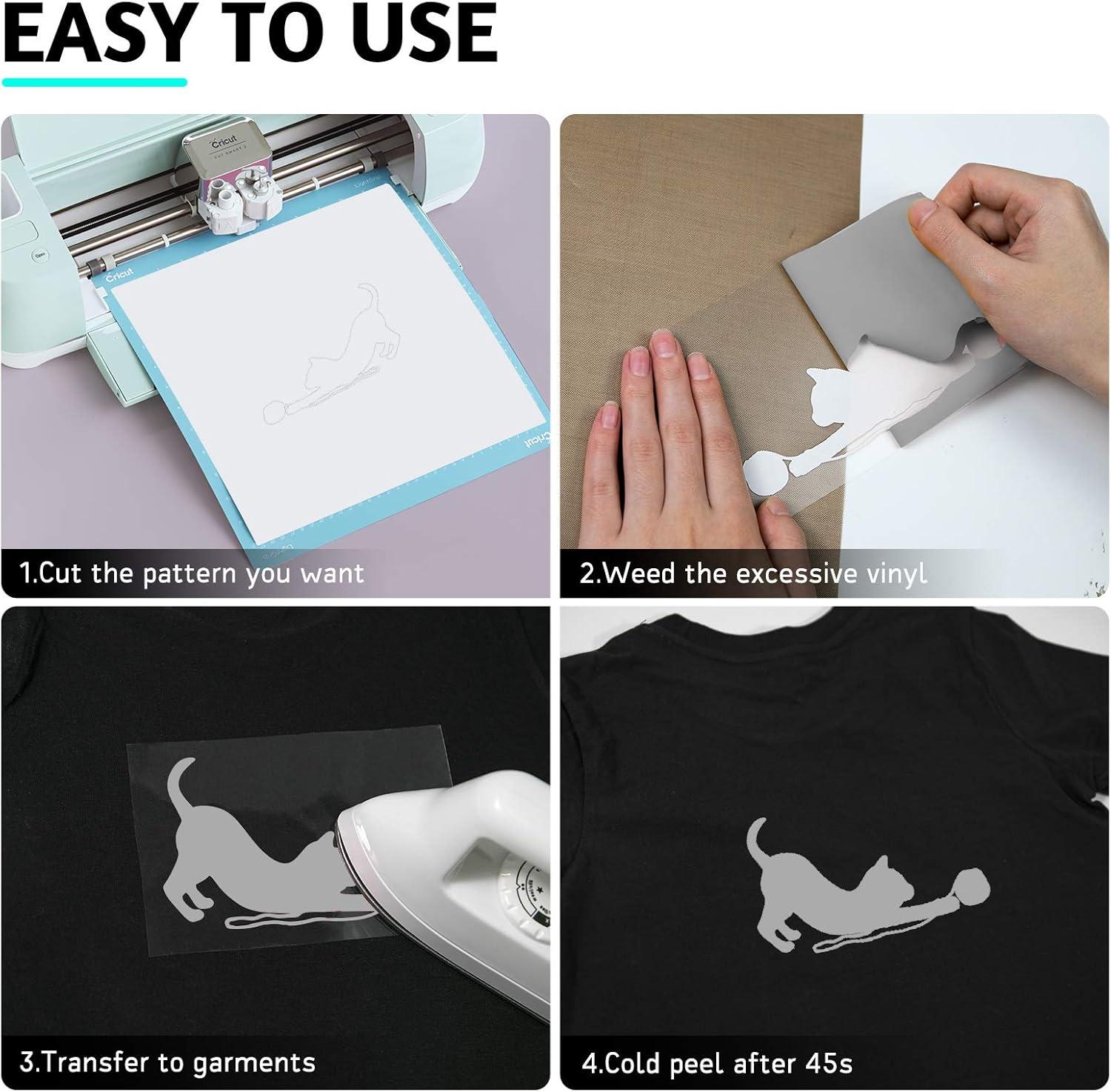 imageHTVRONT HTV Heat Transfer Vinyl 13 Pack HTV Vinyl Sheets 12quot x 10quot Iron on Vinyl for T Shirts 10 Assorted Premium Colors Heat Transfer Vinyl for All Cutting MachinesSilver