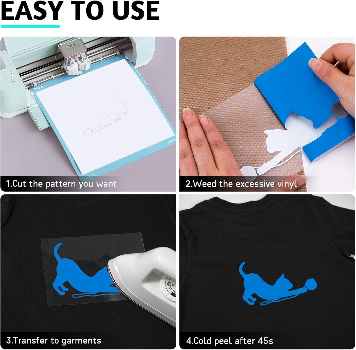 imageHTVRONT HTV Heat Transfer Vinyl 13 Pack HTV Vinyl Sheets 12quot x 10quot Iron on Vinyl for T Shirts 10 Assorted Premium Colors Heat Transfer Vinyl for All Cutting MachinesLake Blue