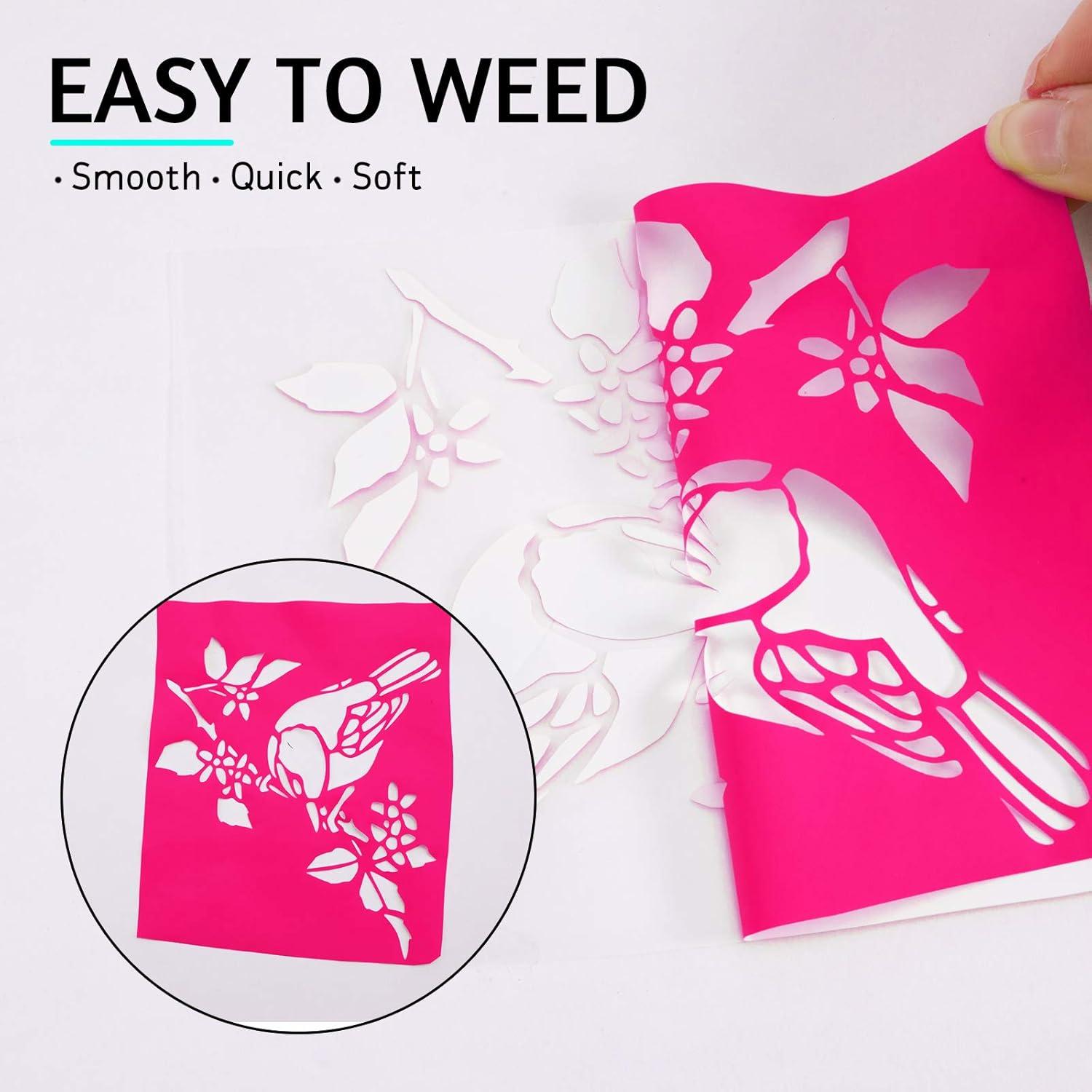 imageHTVRONT HTV Heat Transfer Vinyl 13 Pack HTV Vinyl Sheets 12quot x 10quot Iron on Vinyl for T Shirts 10 Assorted Premium Colors Heat Transfer Vinyl for All Cutting MachinesNeon Pink