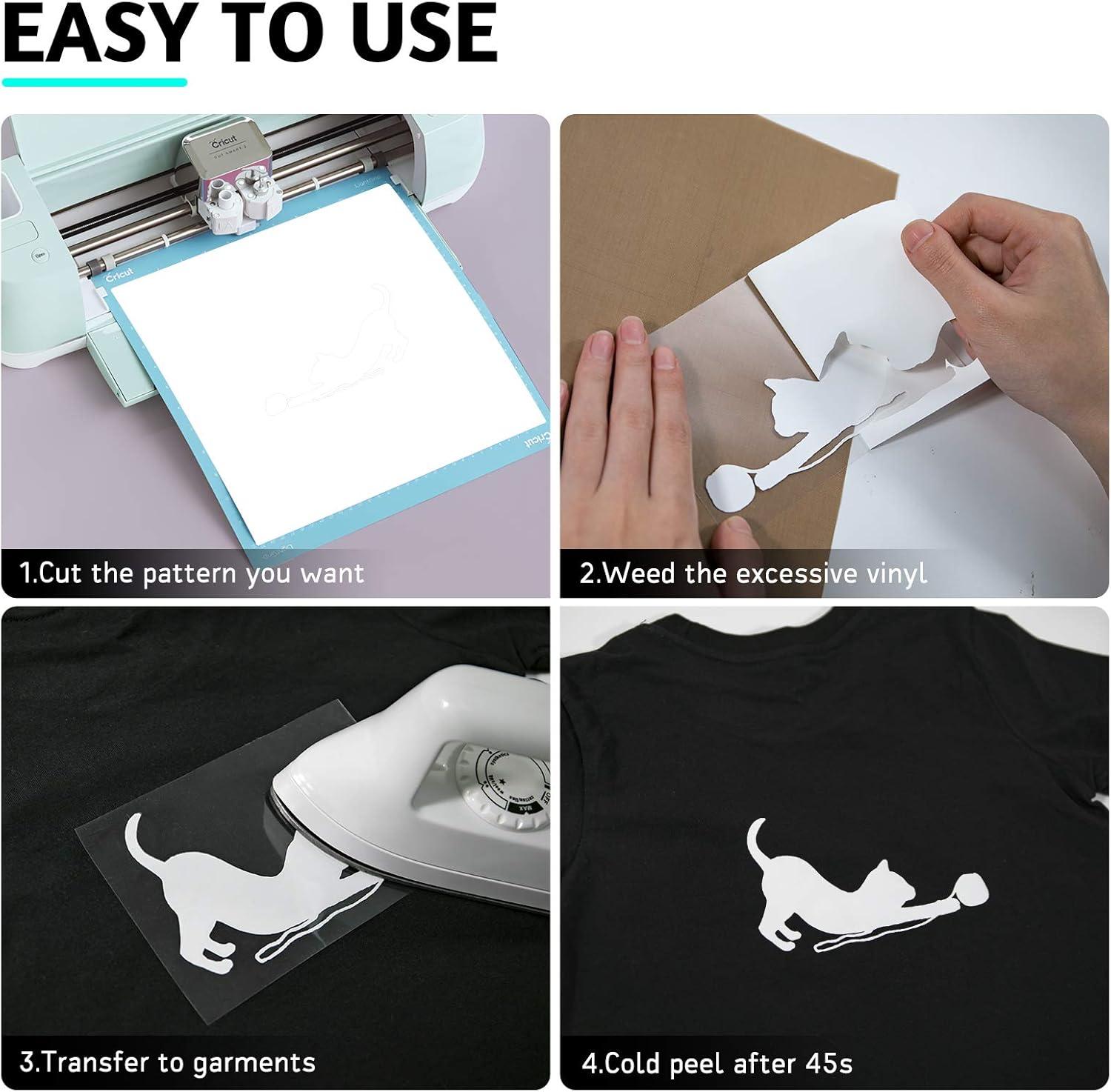imageHTVRONT HTV Heat Transfer Vinyl 13 Pack HTV Vinyl Sheets 12quot x 10quot Iron on Vinyl for T Shirts 10 Assorted Premium Colors Heat Transfer Vinyl for All Cutting MachinesWhite  Black