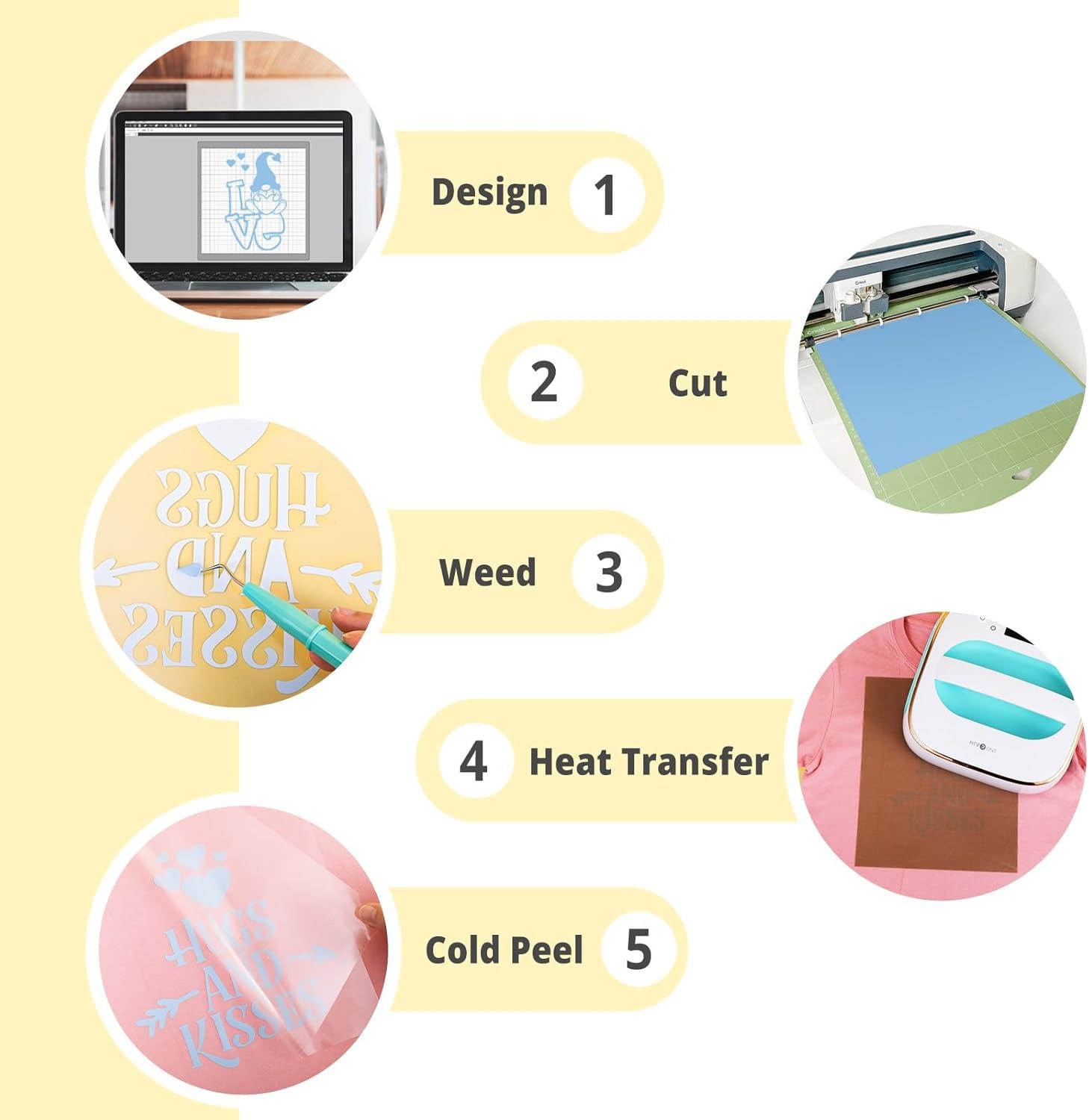 imageHTVRONT HTV Heat Transfer Vinyl Bundle  100 Pack 12  10in Heat Transfer Vinyl for TShirt 43 Assorted Colors HTV Vinyl Bundle for All Cutter Machine Easy to Cut ampamp Weed ampamp Transfer Iron on VinylLight blue