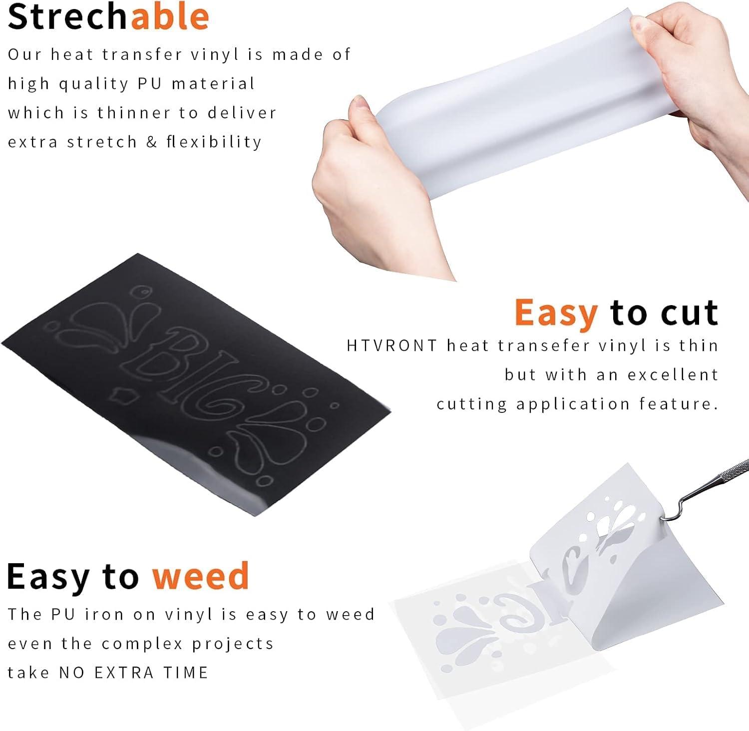 imageHTVRONT HTV Heat Transfer Vinyl Bundle  100 Pack 12  10in Heat Transfer Vinyl for TShirt 43 Assorted Colors HTV Vinyl Bundle for All Cutter Machine Easy to Cut ampamp Weed ampamp Transfer Iron on VinylBlack and white