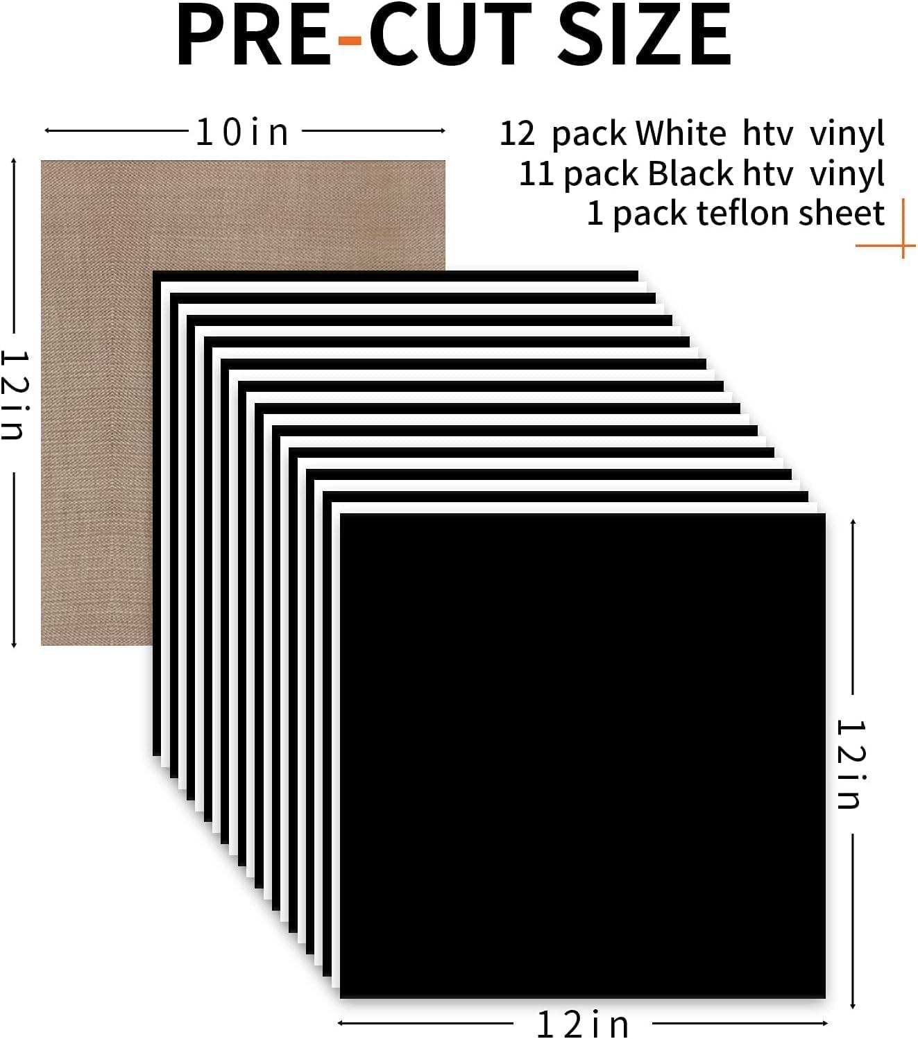 imageHTVRONT HTV Heat Transfer Vinyl Bundle  100 Pack 12  10in Heat Transfer Vinyl for TShirt 43 Assorted Colors HTV Vinyl Bundle for All Cutter Machine Easy to Cut ampamp Weed ampamp Transfer Iron on VinylBlack and white