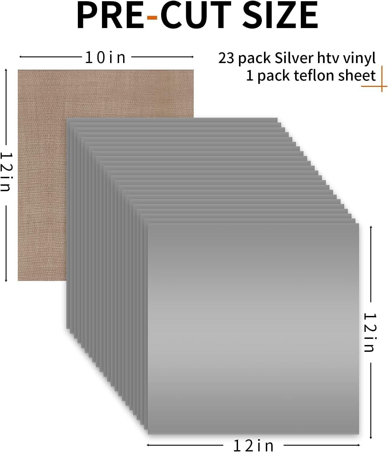 imageHTVRONT HTV Heat Transfer Vinyl Bundle  100 Pack 12  10in Heat Transfer Vinyl for TShirt 43 Assorted Colors HTV Vinyl Bundle for All Cutter Machine Easy to Cut ampamp Weed ampamp Transfer Iron on VinylSilver