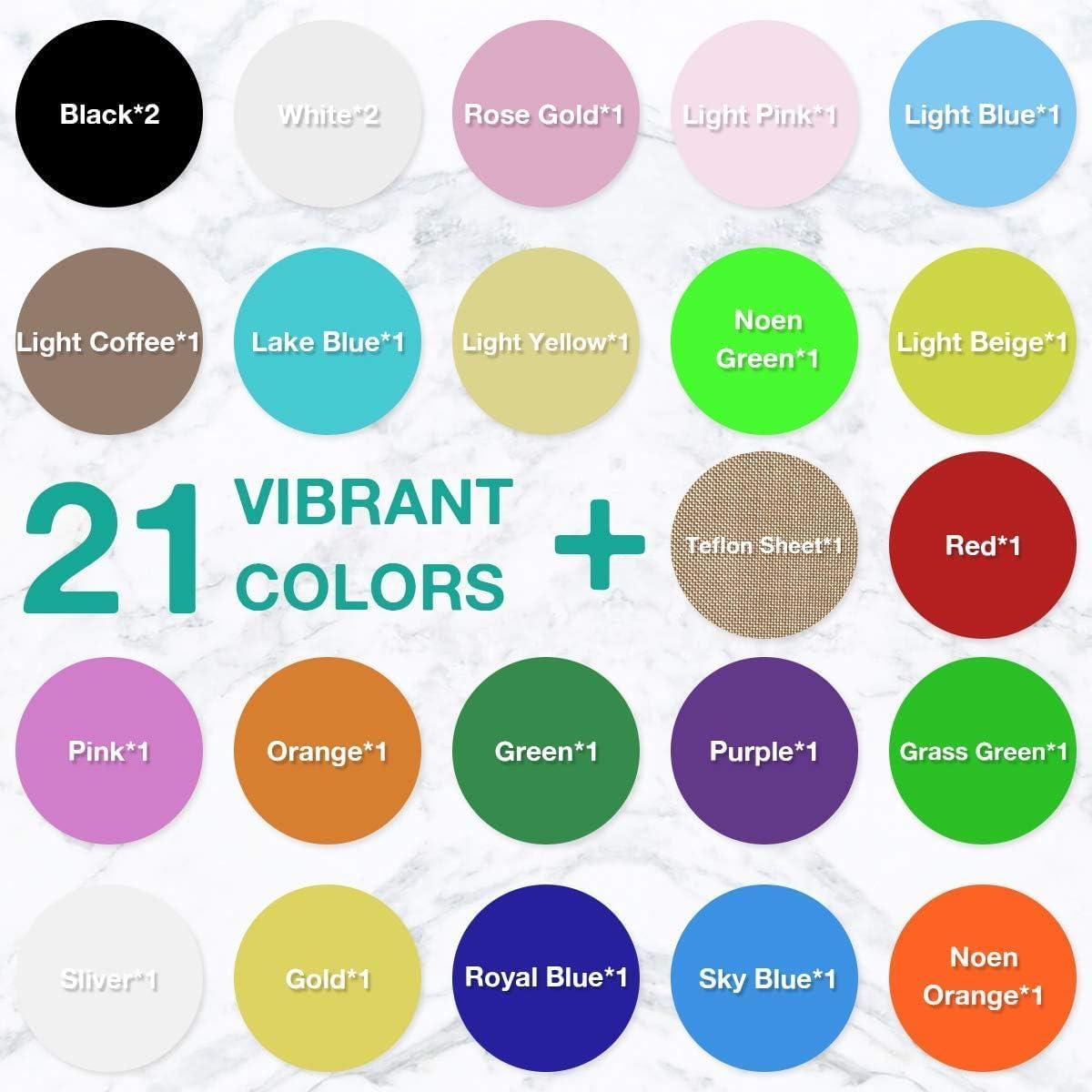 imageHTVRONT HTV Heat Transfer Vinyl Bundle  100 Pack 12  10in Heat Transfer Vinyl for TShirt 43 Assorted Colors HTV Vinyl Bundle for All Cutter Machine Easy to Cut ampamp Weed ampamp Transfer Iron on VinylMulticolored