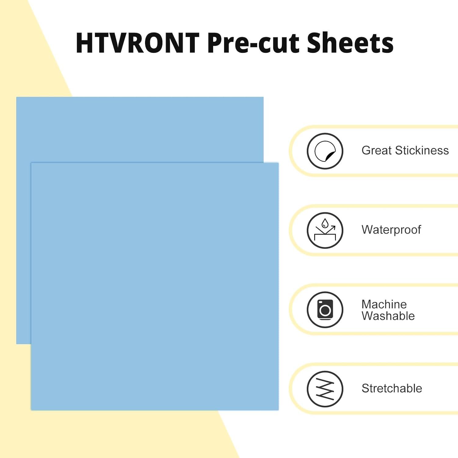imageHTVRONT HTV Heat Transfer Vinyl Bundle  100 Pack 12  10in Heat Transfer Vinyl for TShirt 43 Assorted Colors HTV Vinyl Bundle for All Cutter Machine Easy to Cut ampamp Weed ampamp Transfer Iron on VinylLight blue