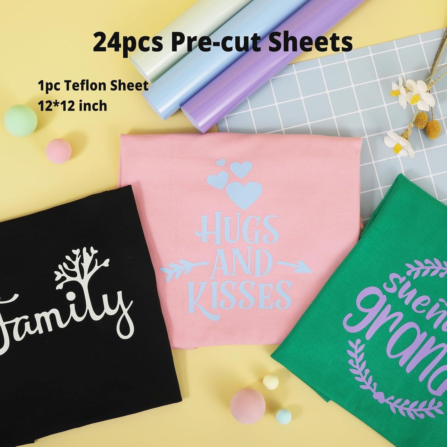 imageHTVRONT HTV Heat Transfer Vinyl Bundle  100 Pack 12  10in Heat Transfer Vinyl for TShirt 43 Assorted Colors HTV Vinyl Bundle for All Cutter Machine Easy to Cut ampamp Weed ampamp Transfer Iron on VinylLight blue