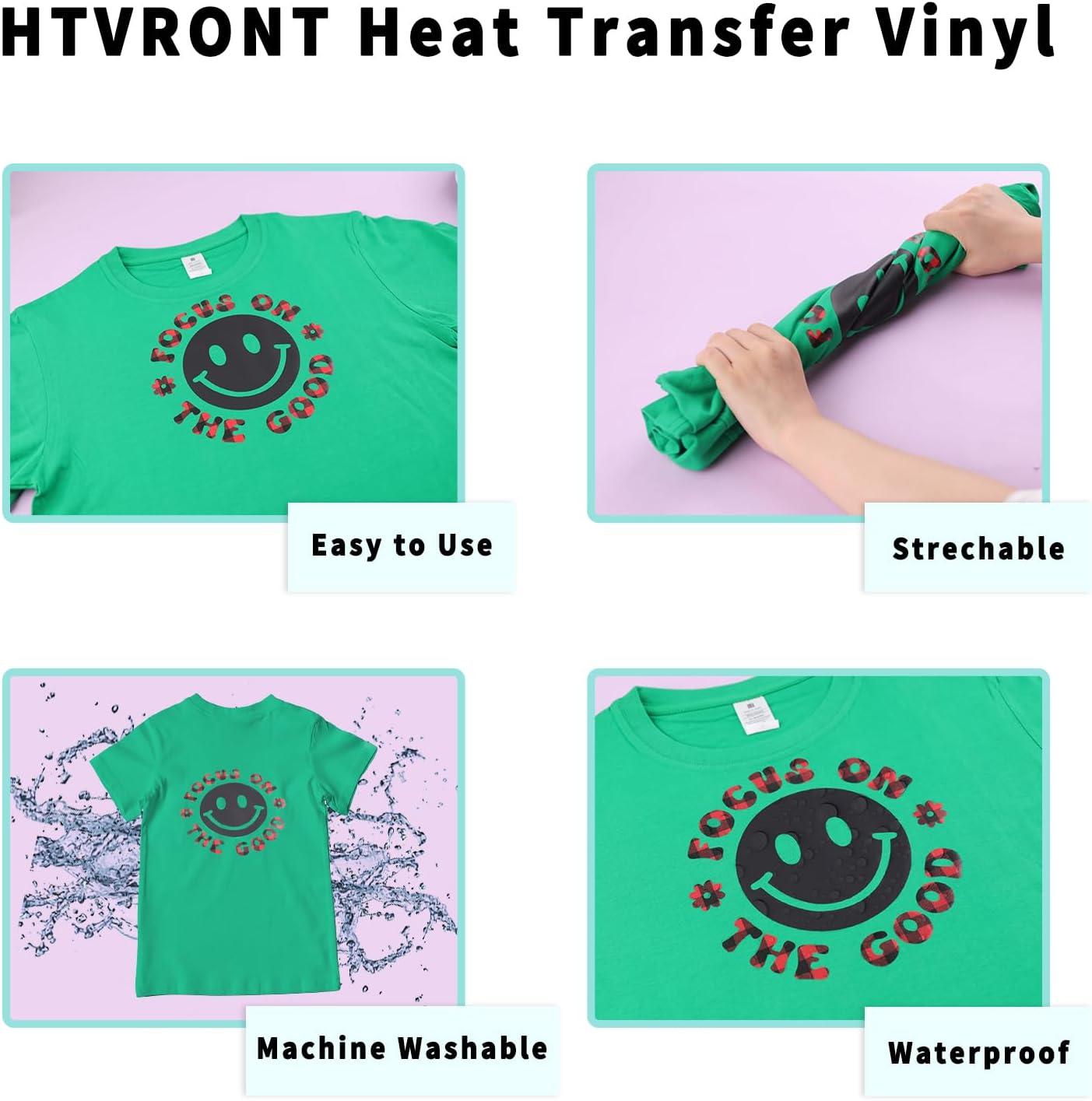imageHTVRONT HTV Vinyl Heat Transfer Vinyl Bundle70 Pack Iron on Vinyl for t Shirts 51 Assorted Colors HTV Sheets with Weeding Hooks and Teflon Sheet