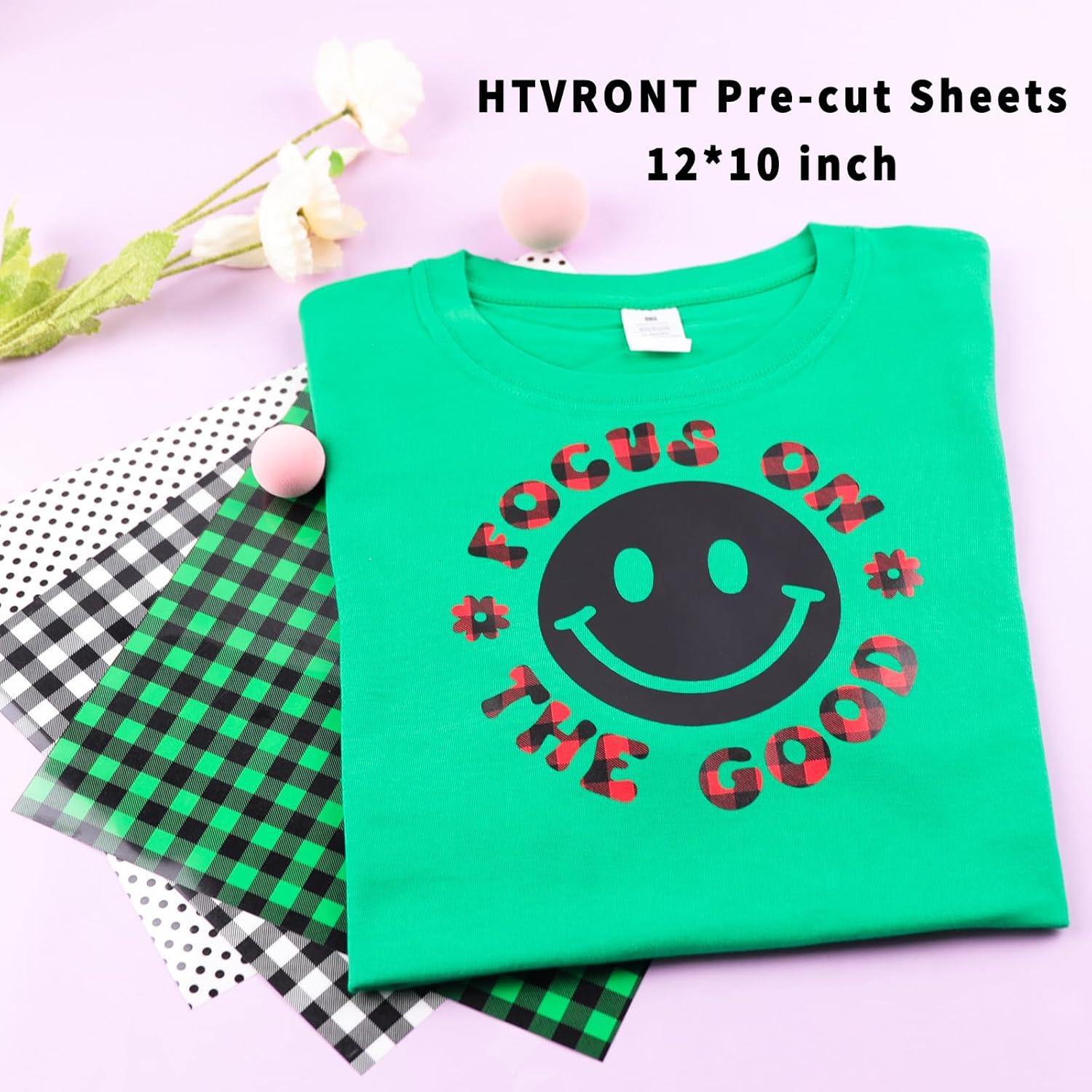 imageHTVRONT HTV Vinyl Heat Transfer Vinyl Bundle70 Pack Iron on Vinyl for t Shirts 51 Assorted Colors HTV Sheets with Weeding Hooks and Teflon Sheet