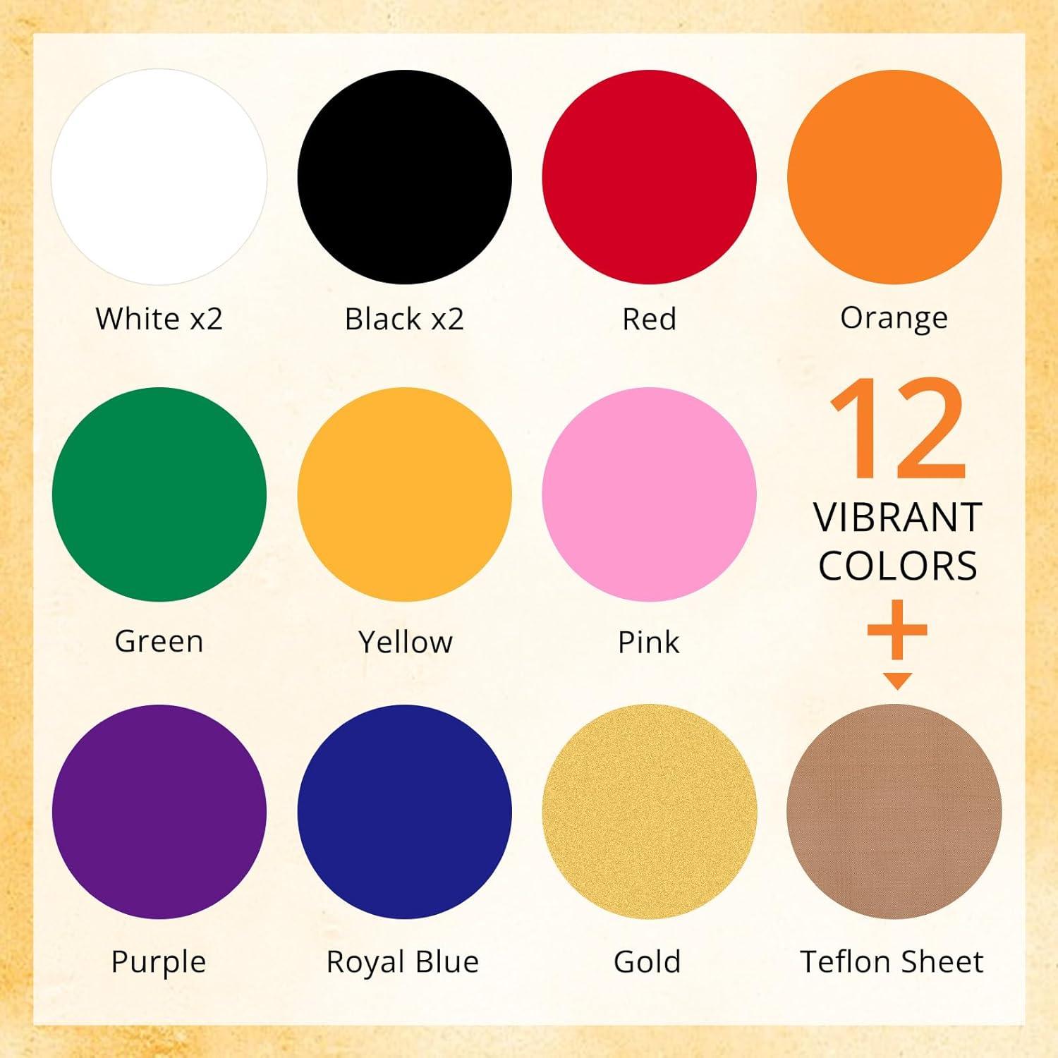 imageHTVRONT Pink Heat Transfer Vinyl  13 Sheets Hot Pink HTV Vinyl in 12 Assorted Colors Red Iron on Vinyl for Cricut ampamp Cameo  Easy to Cut ampamp WeedMulticolored