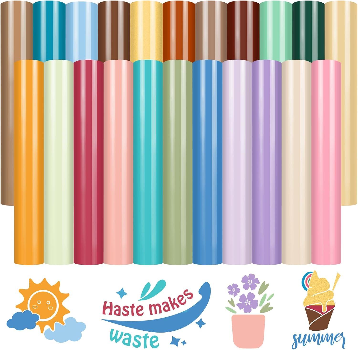 imageHTVRONT Pink Heat Transfer Vinyl  13 Sheets Hot Pink HTV Vinyl in 12 Assorted Colors Red Iron on Vinyl for Cricut ampamp Cameo  Easy to Cut ampamp WeedBoho